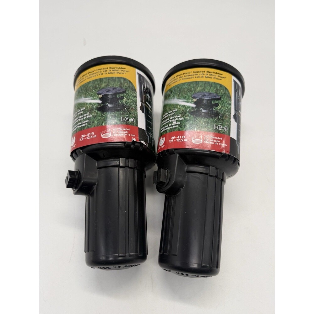Lot 2 Rain Bird LG-3 Low Gallonage Pop-up Impact Lawn Sprinkler Heads Mini Paw